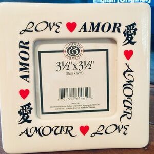 Small desktop Ceramic LOVE Language Photo Frame